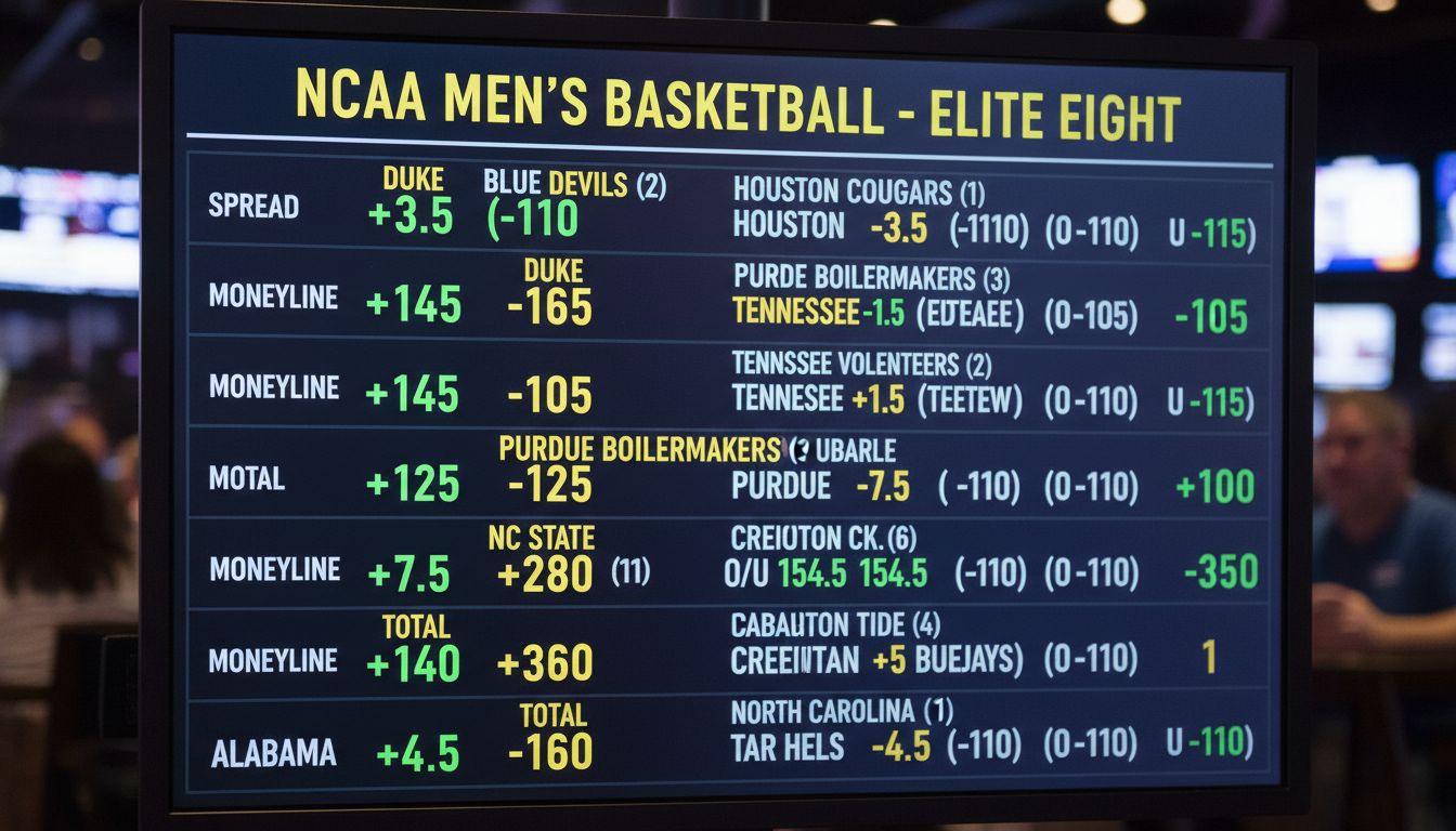 Elite 8 Odds, Upsets, and a Northeastern Husky’s Eye Test