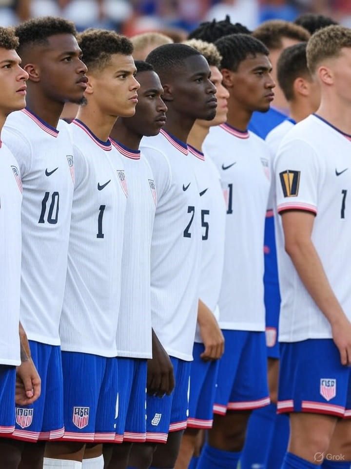 USMNT lineup featuring young players before a Gold Cup match